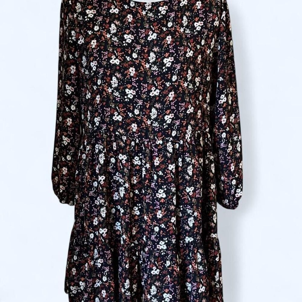Altar’d State Black Multicolor Floral Dress